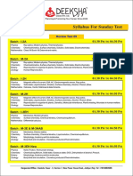 Sunday Test Syllabus 04 Dec, 2022