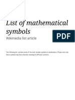 List of Mathematical Symbols - Simple English Wikipedia, The Free Encyclopedia