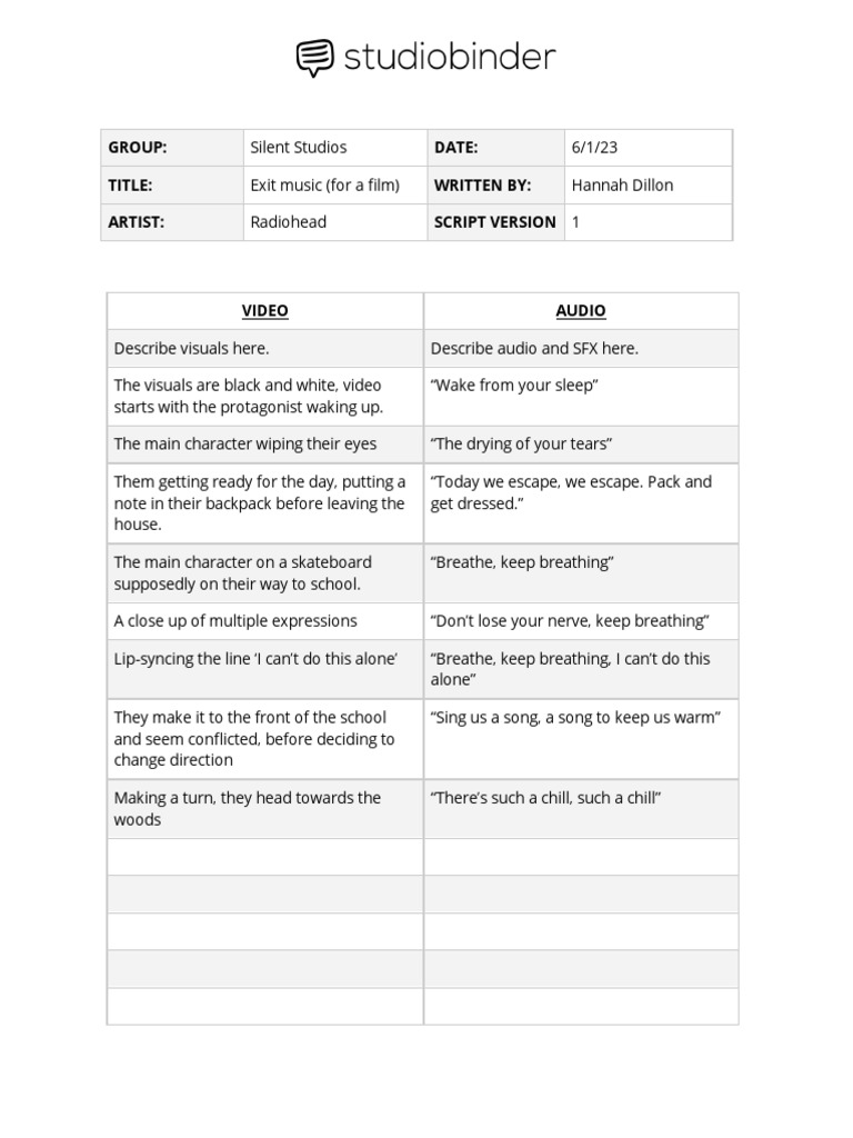 av-script-template-studiobinder | PDF