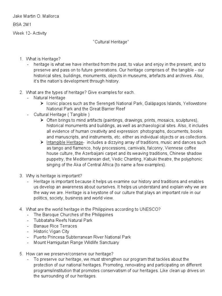Cultural and Local Heritage of The Philippines | PDF | Cultural ...