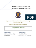 Chittagong University of Engineering and Technology: Assignment No.: 01