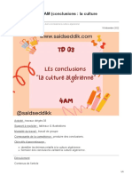 Saidseddik.com-TD 03 Pour Les 4AM Conclusions La Culture Algérienne
