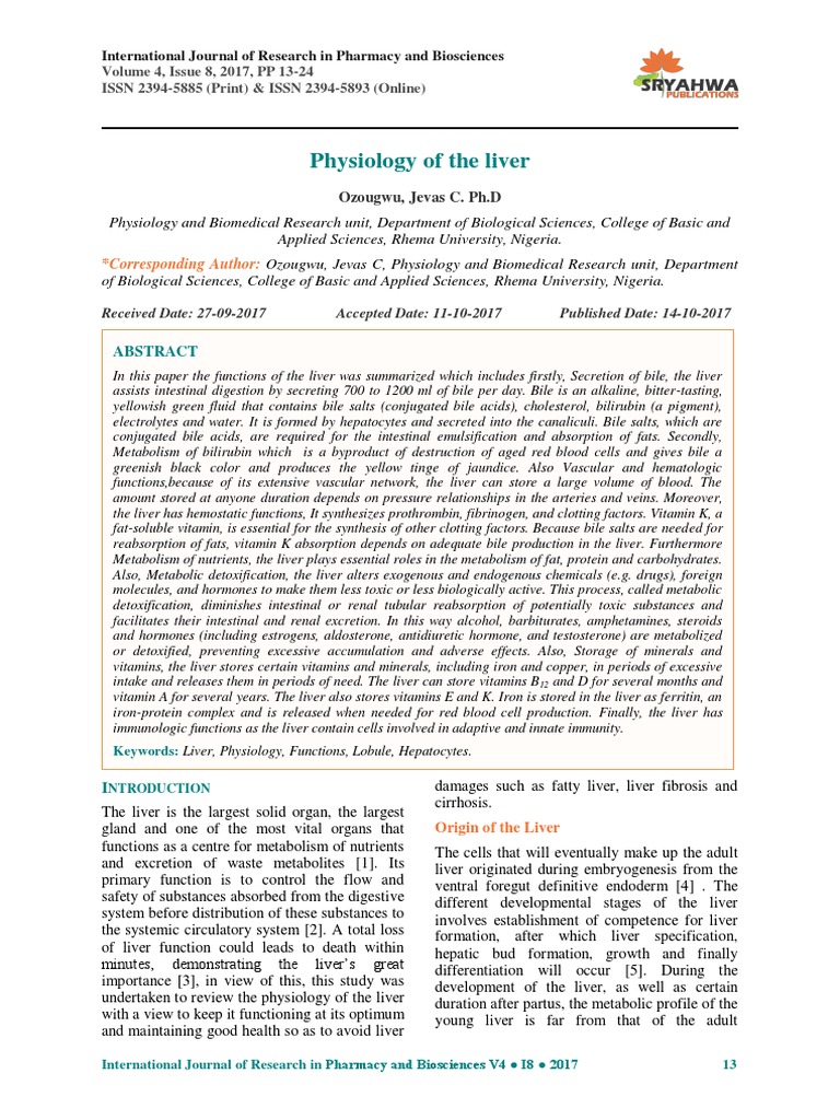 WHAT IS THE PHYSIOLOGY OF THE LIVER visual data 2