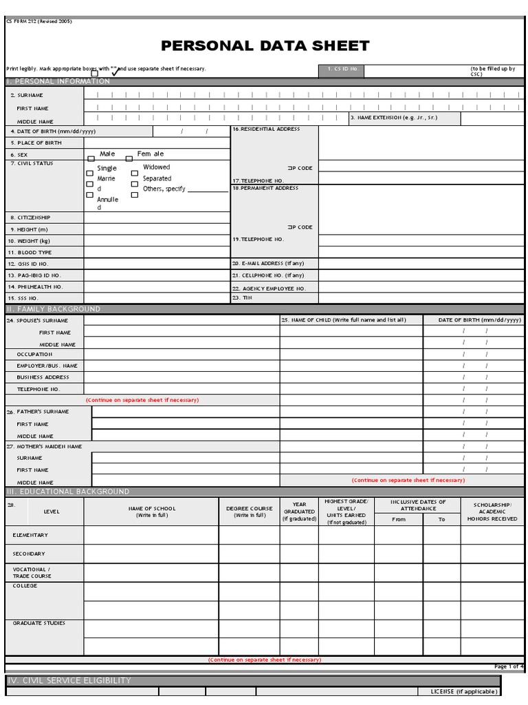 Personal Sheet Data | PDF