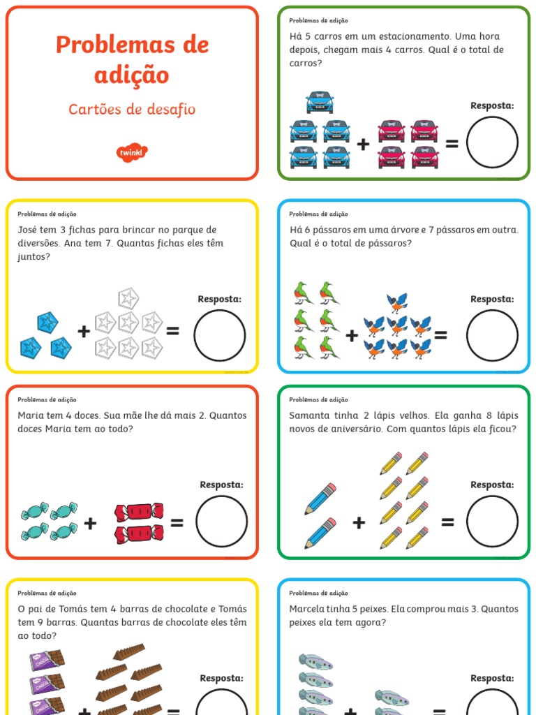 Atividades de Adição e Subtração para o 1º Ano - Twinkl