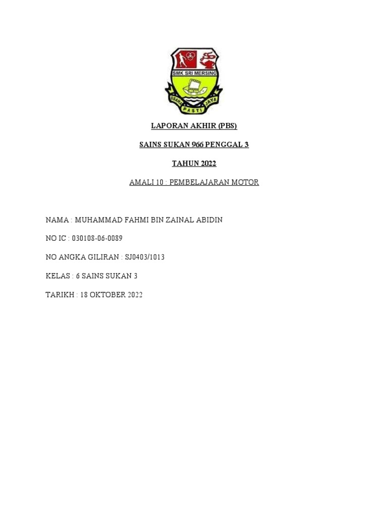 Amali Sains Sukan | PDF