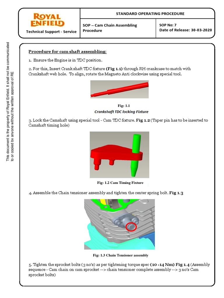 SOP 7 Cam Chain Assembling Procedure PDF