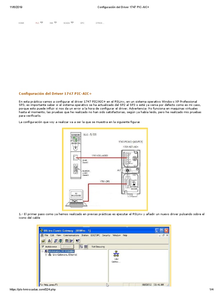 Configuración Del Driver 1747 PIC-AIC+ | PDF | Software | Familias de ...