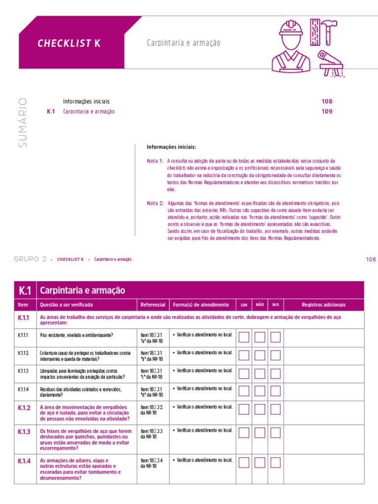 Check List Carpintaria | PDF