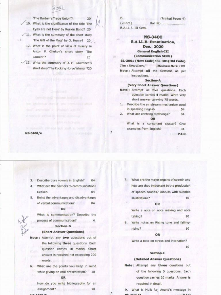 English Iii 2020 Pdf