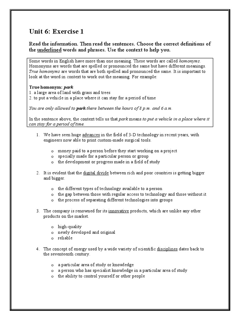 Unit 6 Grammar Vocabulary Pdf Verb Lecture