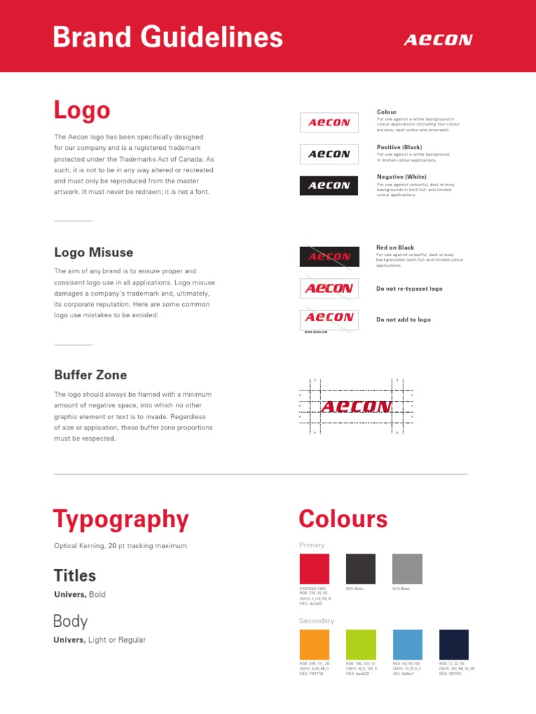 2022 Aecon Condensed Brand Guidelines PDF Logos Rgb Color Model