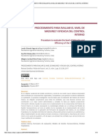 Procedimiento para Evaluar El Nivel de Madurez y Eficacia Del Control Interno