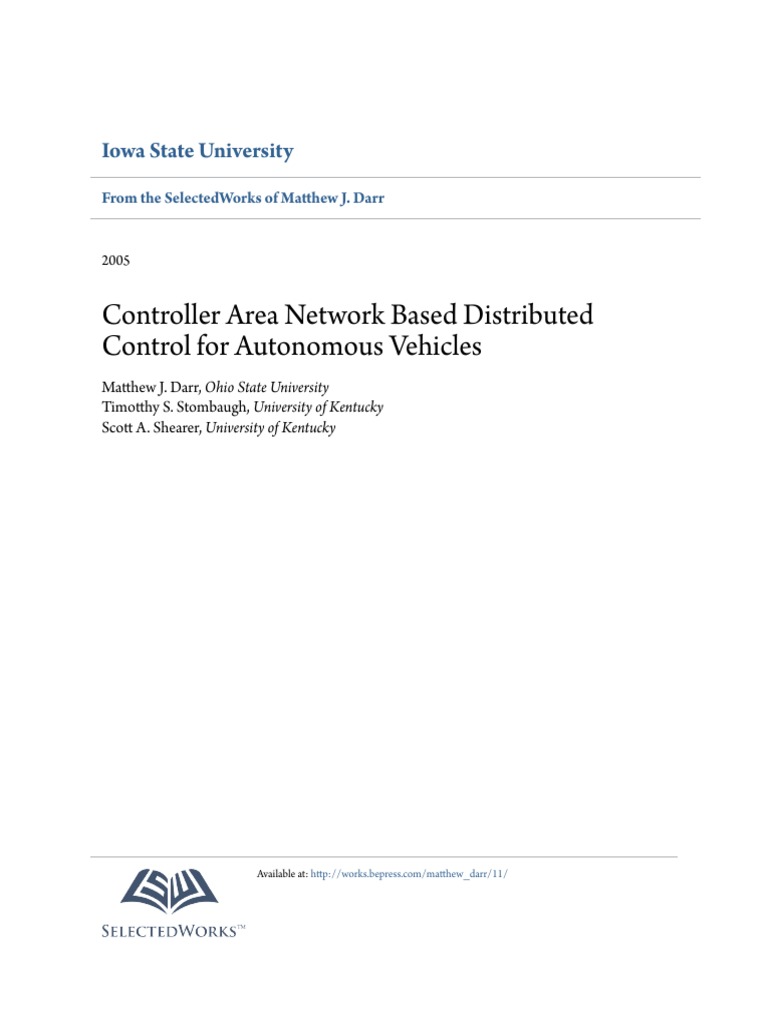 Controller Area Network Based Distribute | PDF | Microcontroller ...