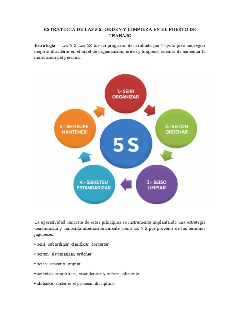 Estrategia de Las 5 S | PDF | Seguridad y salud ocupacional | Economias