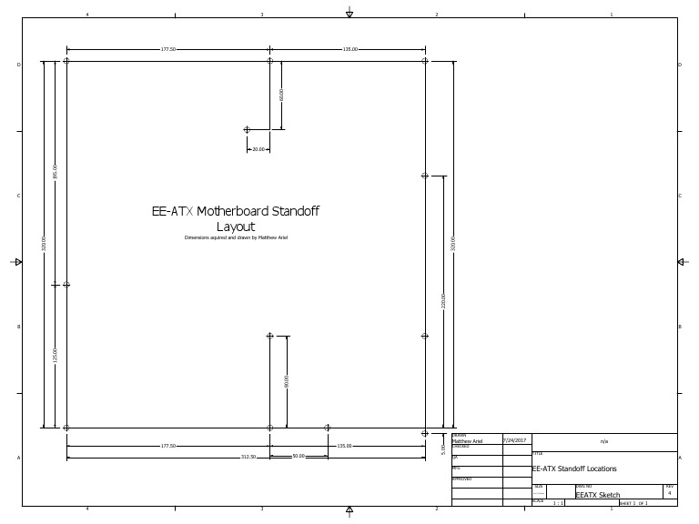 EEATX Motherboard Standoff Layout Dimensions PDF