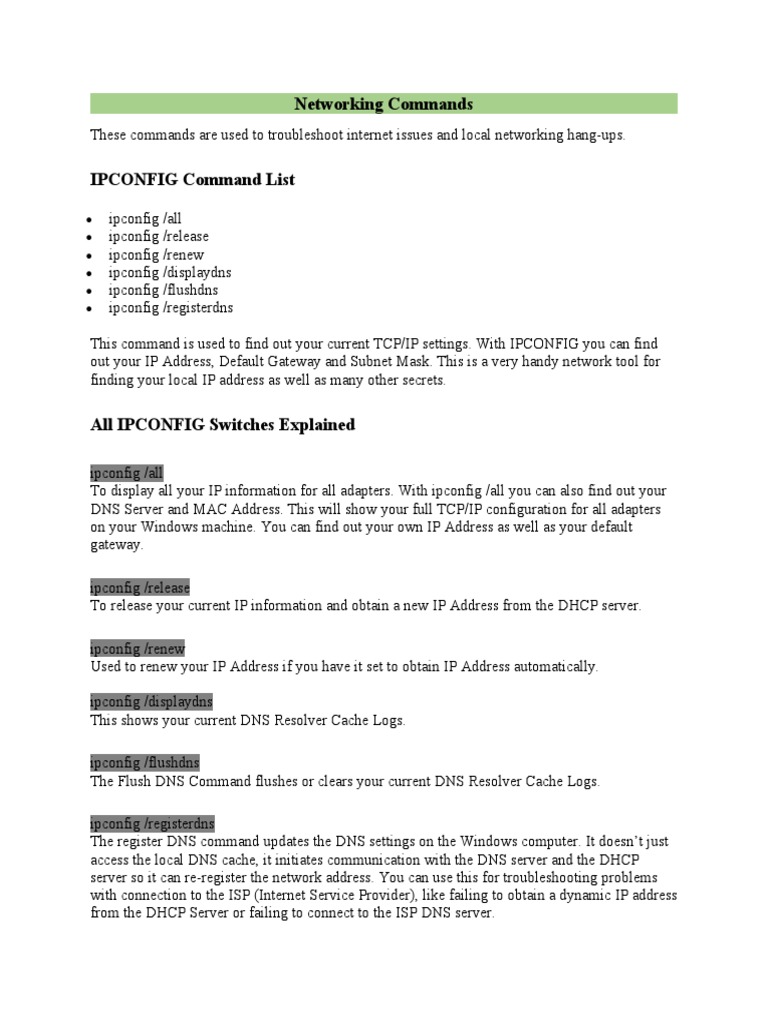 Network Commands Pdf | Windows Networking Commands – DMSKI