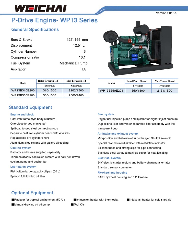 Industrial Engine Specs Guide | PDF | Engines | Pump