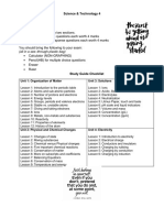 Science Exam Information Document