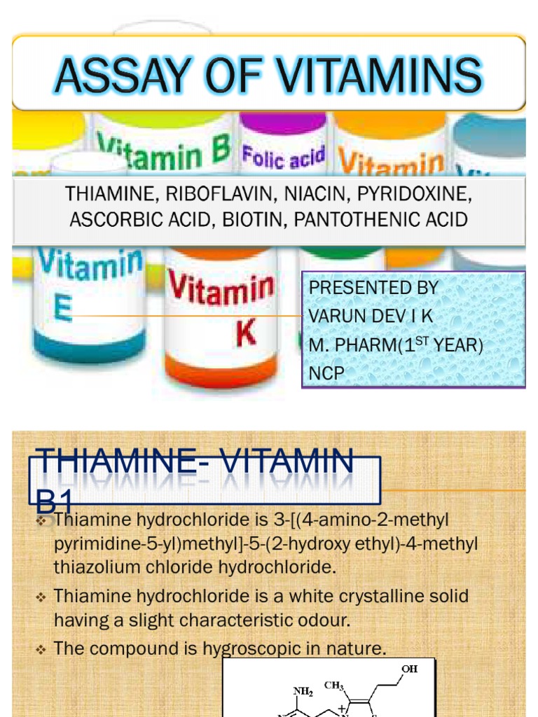 Assay of Vitamins PDF