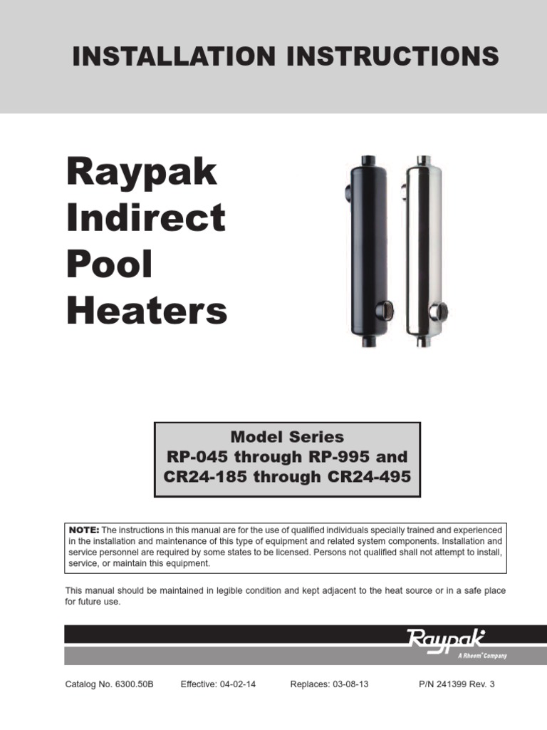 6300.50 intercambiadores raypak PDF Valve Legal Liability