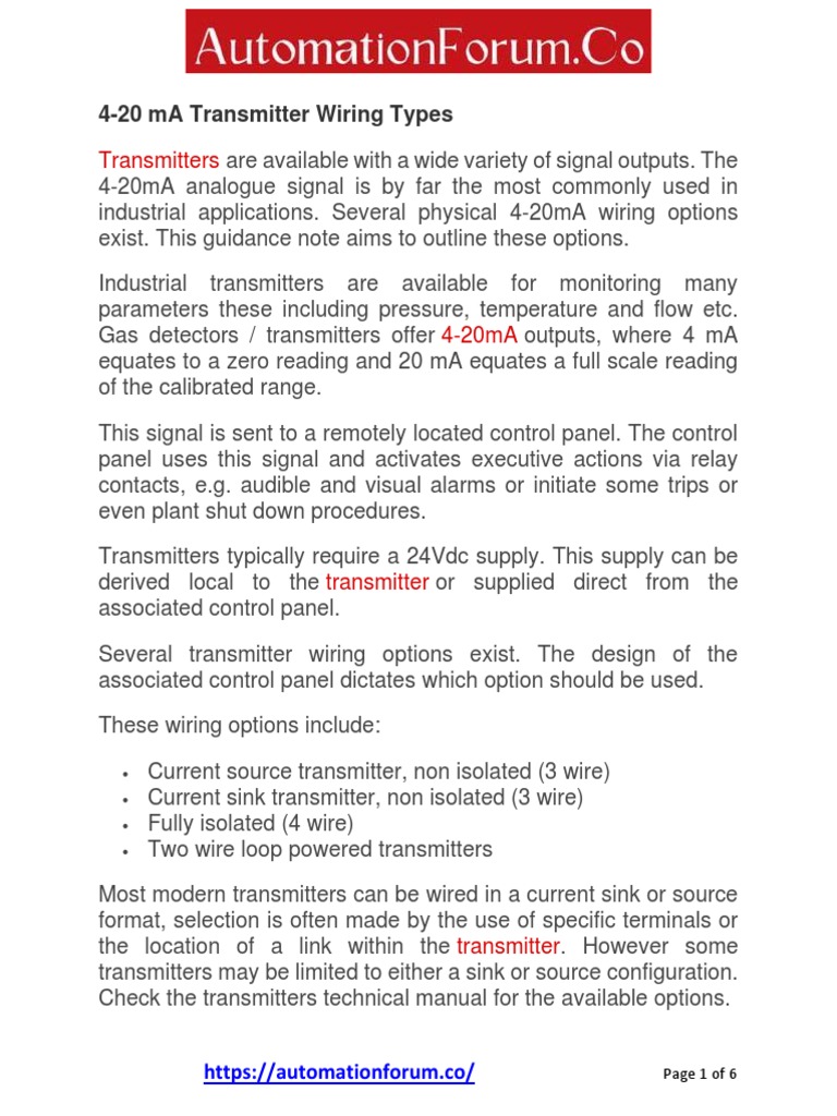 4 20 Ma Transmitter Wiring Types 1672890756 PDF Power Supply