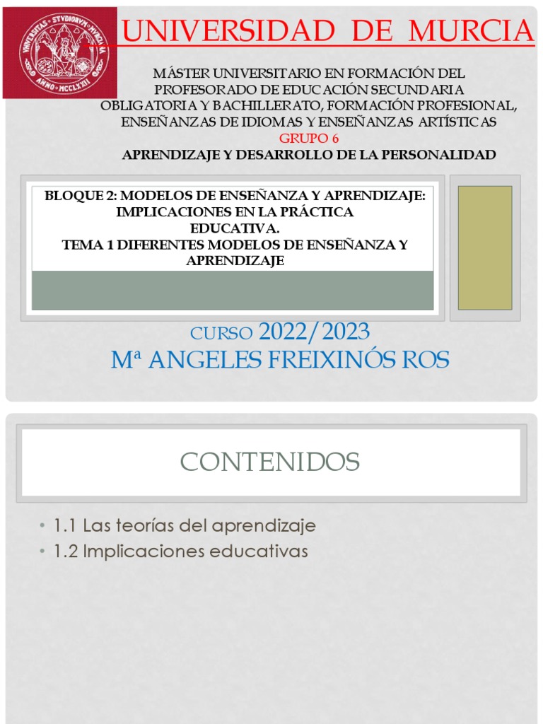 Modelos de Enseñanza y Aprendizaje | PDF | Aprendizaje | Reforzamiento