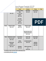 International Program Timetable 2022/2