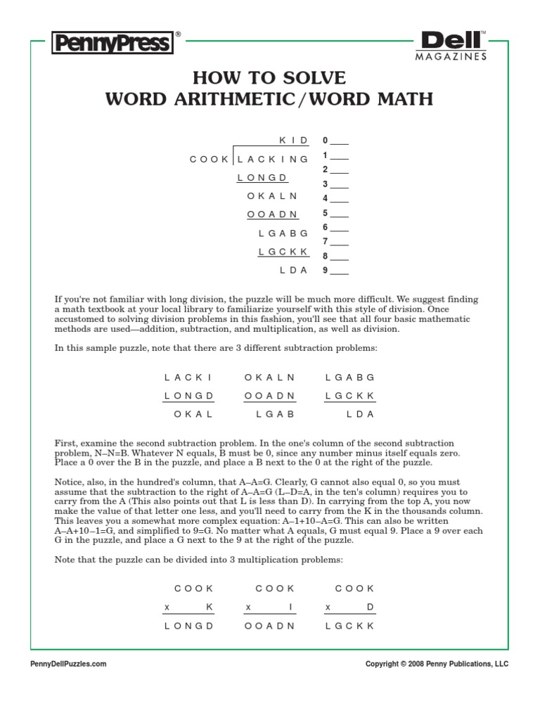How To Solve Word Math | PDF