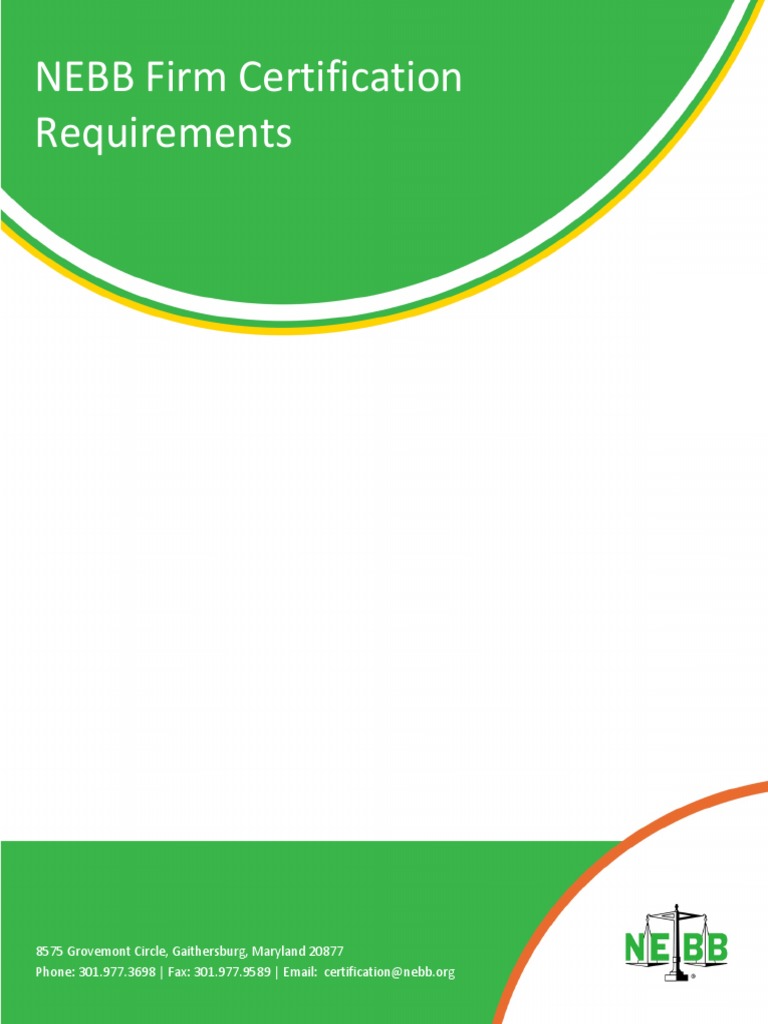 Nebb Firm Requirements PDF Certification Business
