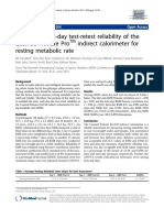 Campbell Et Al., (2014) Inter and Intra-Day Test-Retest Reliability of The Cosmed Fitmate Pro