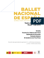 BALLET NACIONAL DE ESPAÑA. Teatro de La Zarzuela 18 Jun - 3 Jul Director Antonio Najarro
