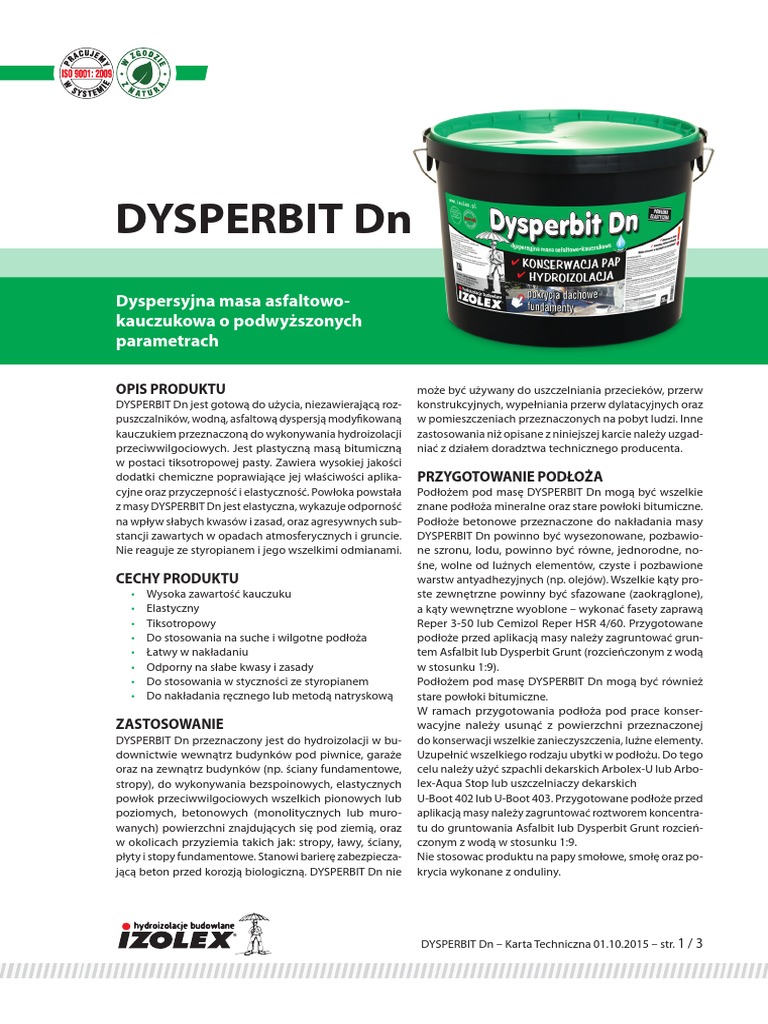 Dysperbit DN Karta Techniczna 2016 | PDF
