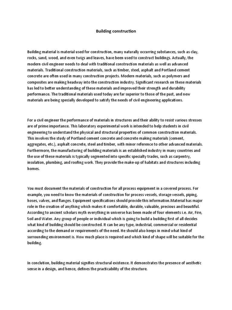 Building Construction | PDF | Concrete | Building Materials
