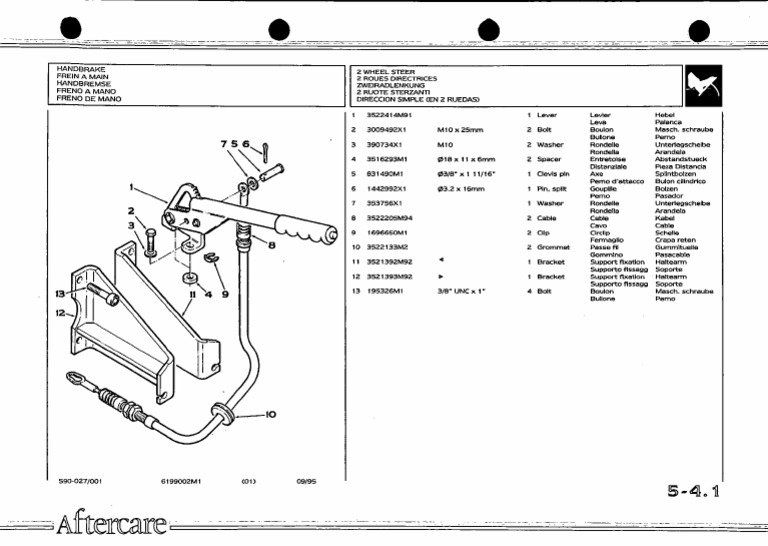 Handbrake and Steering System Parts List PDF