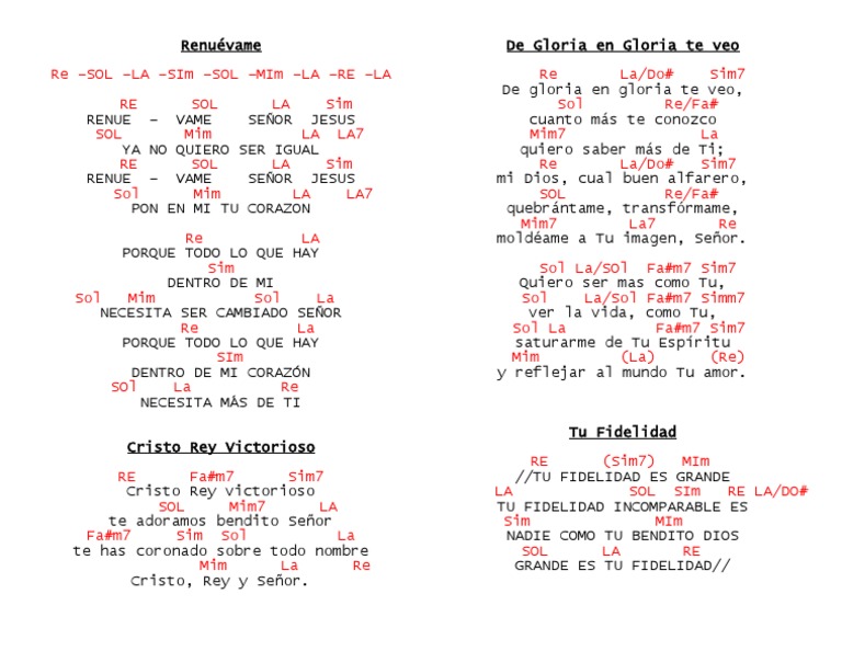 Alabanzas Con Acordes 3 (Lentas en Re) | PDF