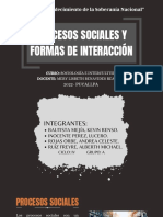 PROCESOS SOCIALES Y FORMAS DE INTERACCIÓN