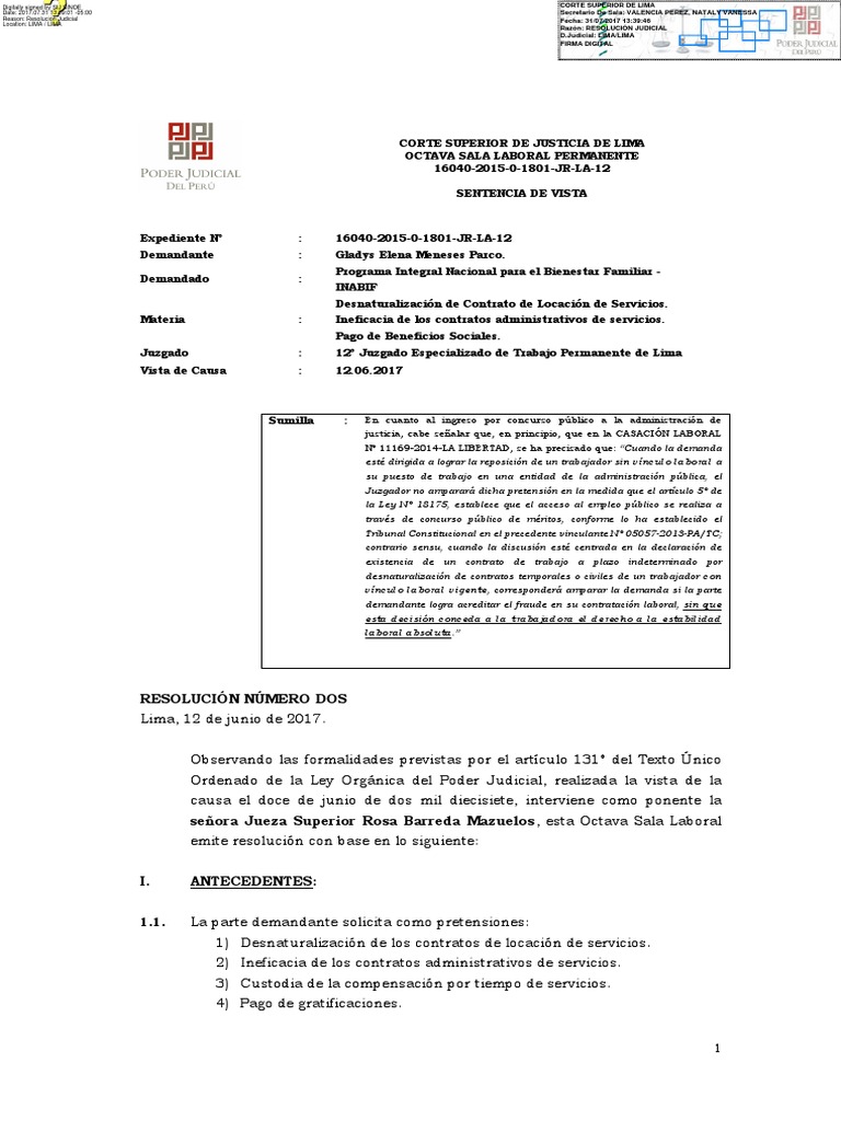 Sentencia de Vista | PDF | Ley procesal | Sentencia (ley)