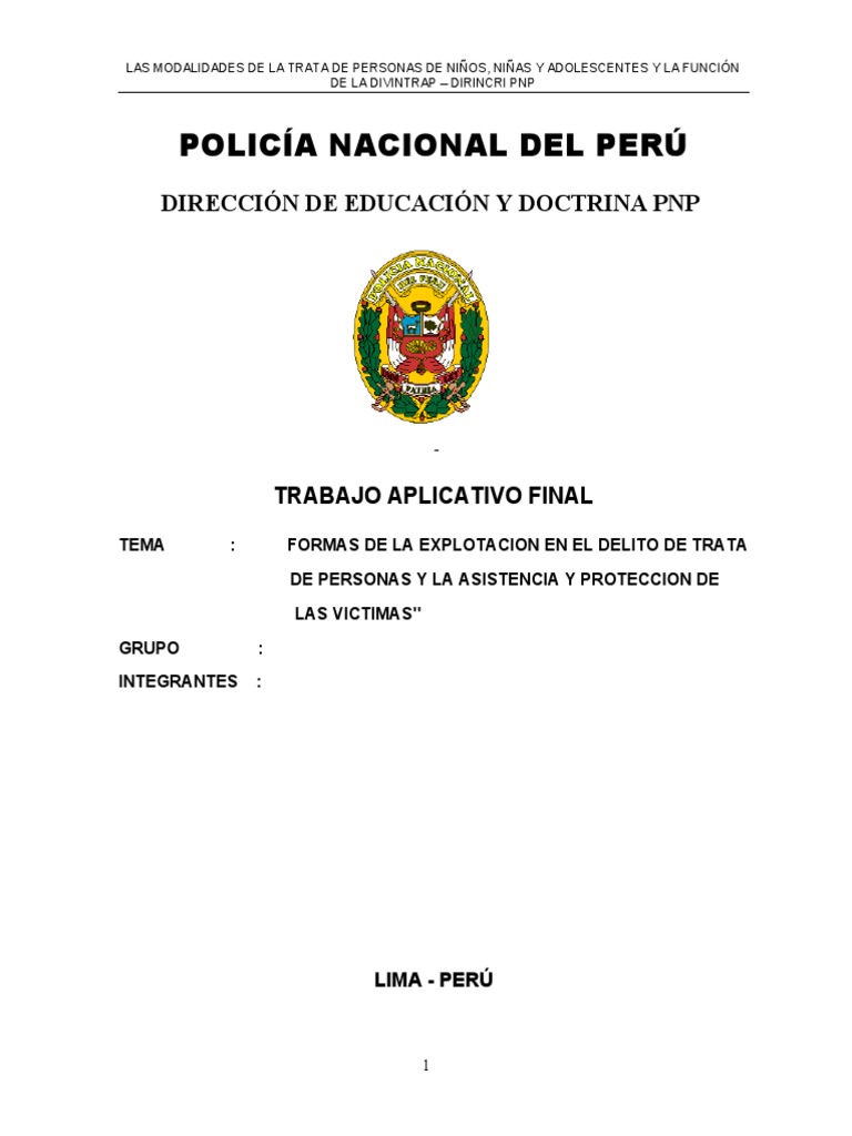 Modalidades de Trata de Niños y Adolescentes | PDF | Trata de personas ...
