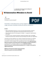 Gartner 10 Automation Mistakes To Avoid