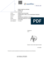 Paciente: DNI/Pasaporte: Fecha de Nacimiento: Análisis: Procedencia: Empresa: Doctor: Entidad: Fecha Validación: Hora Validación