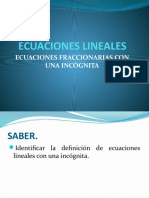 Ecuaciones Fraccionarias Con Una Incógnita