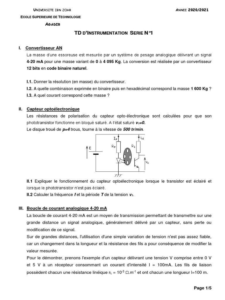 Convertisseur tension courant (à la masse)