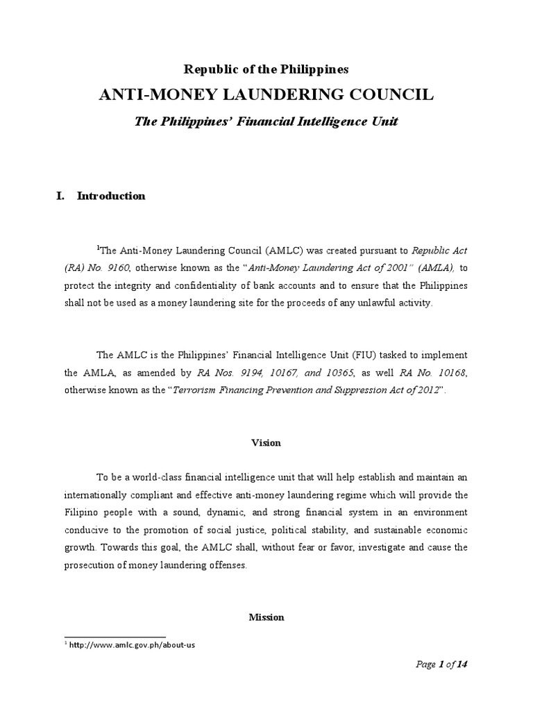 AMLC: Strengthening Anti-Money Laundering | PDF | Money Laundering ...