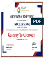SACHIN SINGH GTG E-Certificate