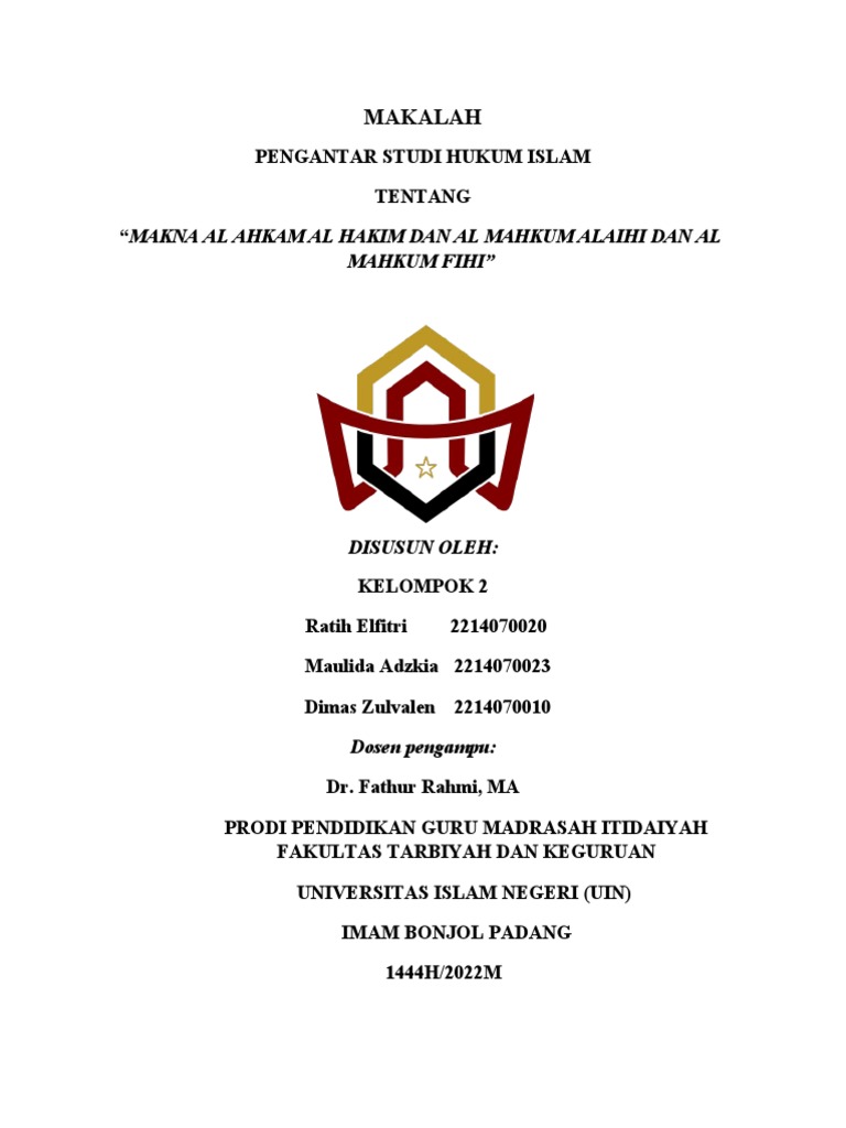 Makna Al Ahkam dan Hukum Islam | PDF