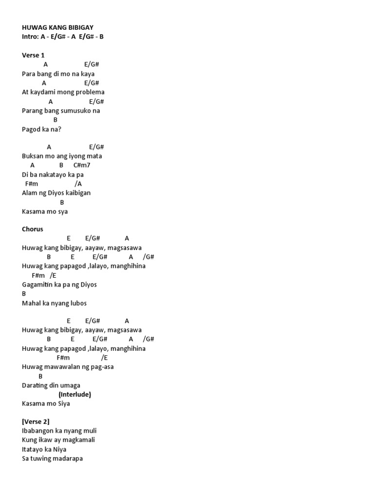 Huwag Kang Bibigay Pdf