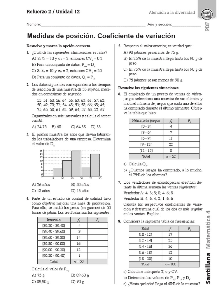 Estadìstica Cuartiles Deciles y Percentiles | PDF