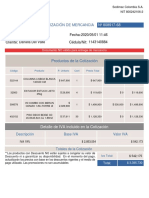 Cotización Sodimac Colombia materiales construcción