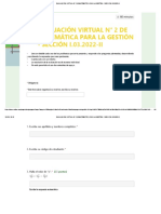 Evaluación Virtual #2 de Matemática para La Gestión - Sección I.03.2022-Ii